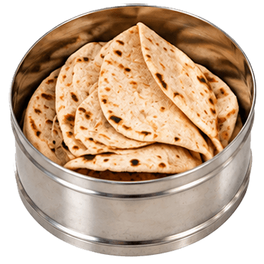 A dabba container of roti