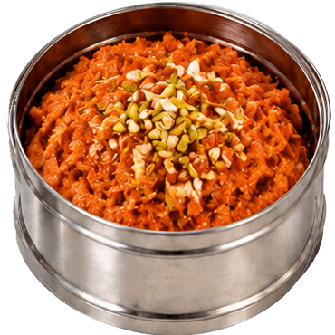 A dabba container of gajar halwa