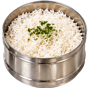 A dabba container of steamed rice