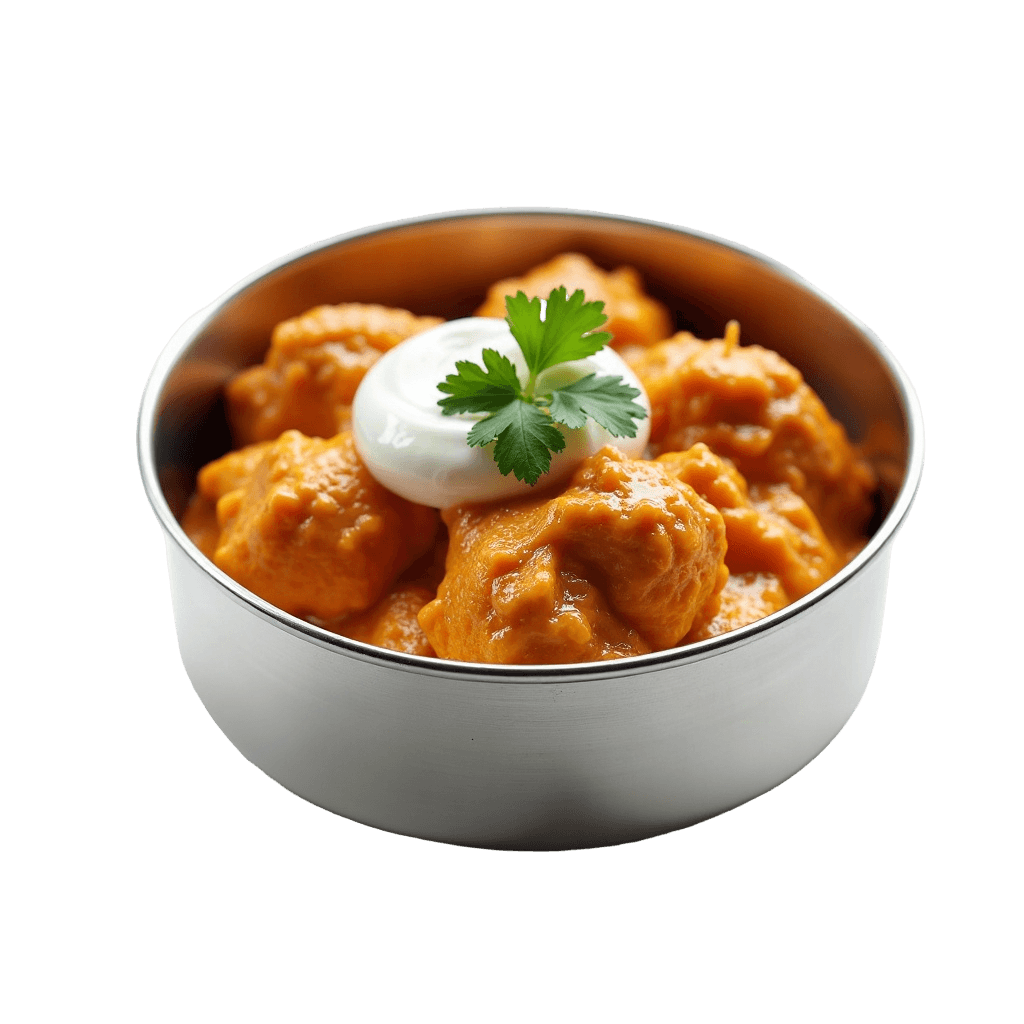A dabba container of Punjabi butter chicken