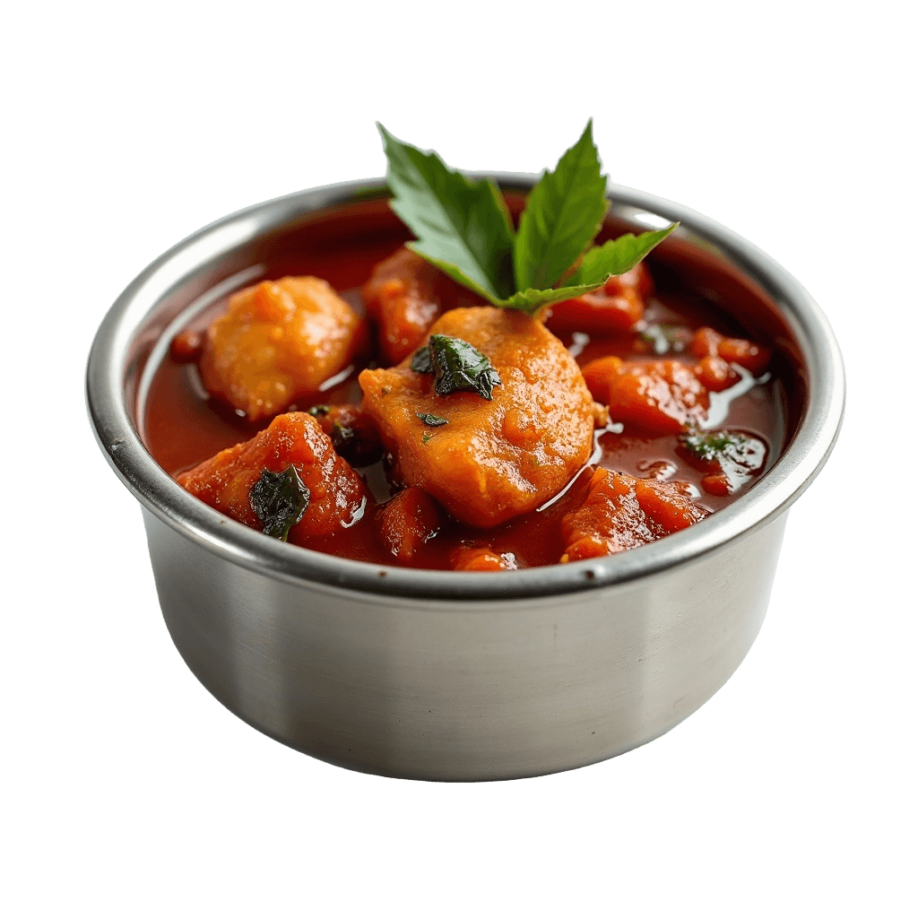 A dabba container of Konkan fish curry